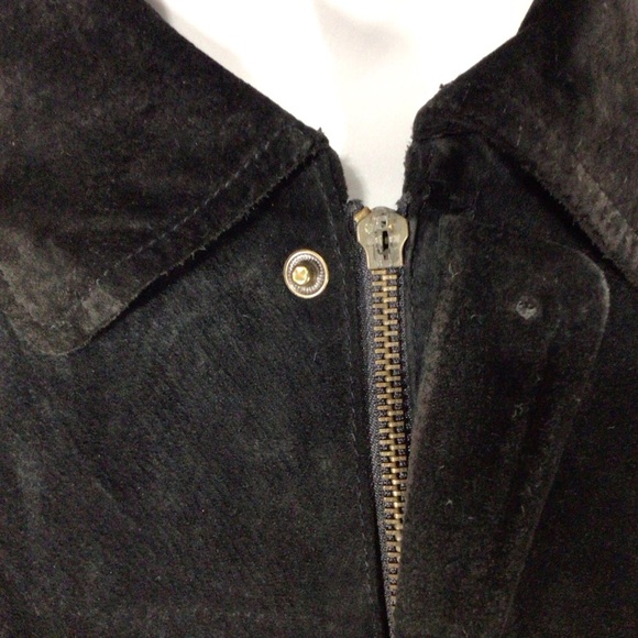 Back Bay Leather Design Black Suede Leather Jacket - Size Large - Picture 6 of 10